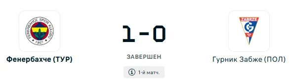 Фенербахче - Гурник Забже результат матча